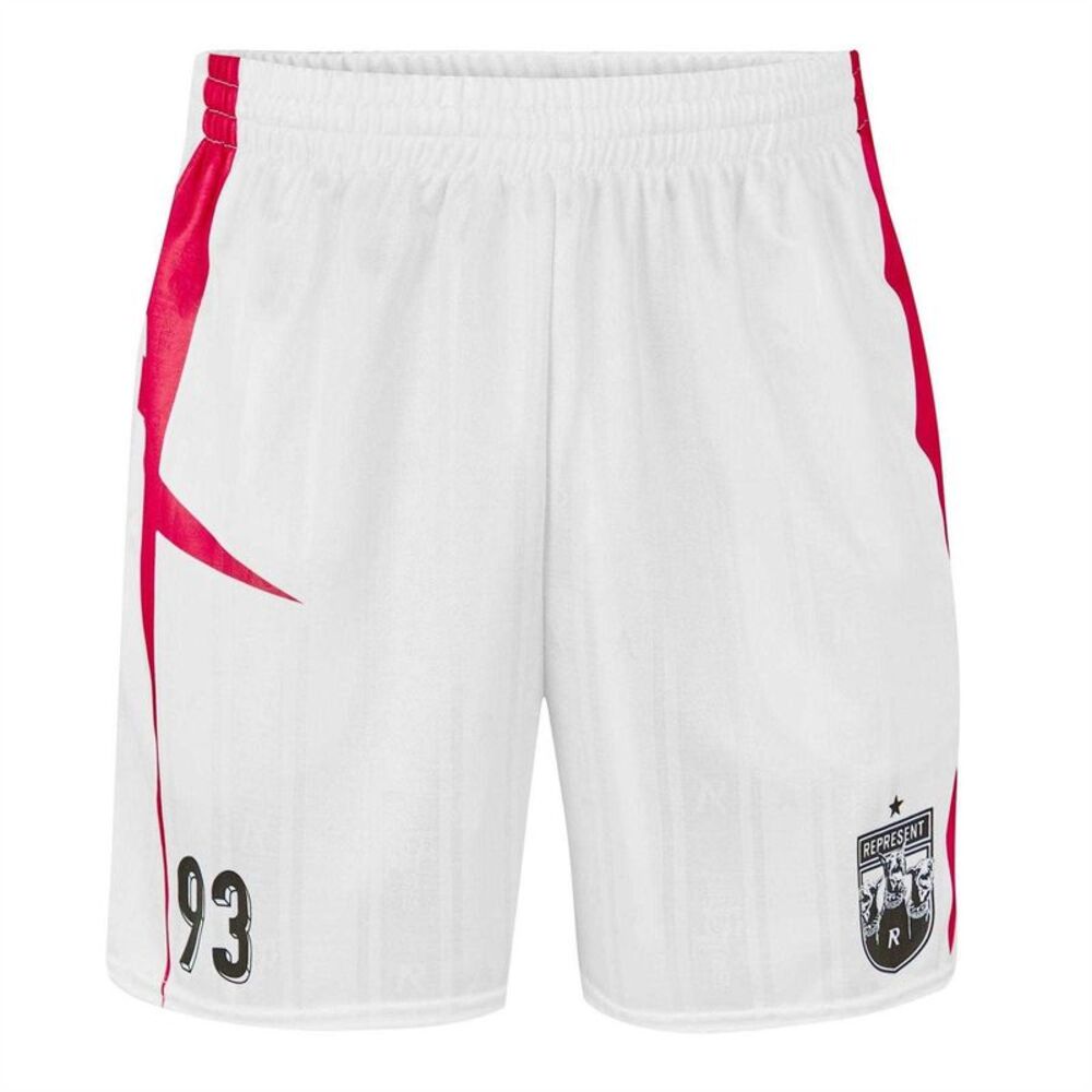 Represent Mens Spiked Football Shorts / White